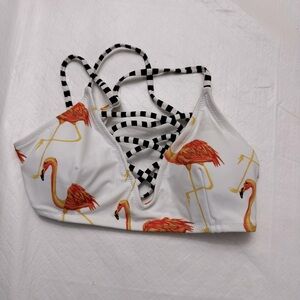 Cupshe bikini top flamingos‎ size M